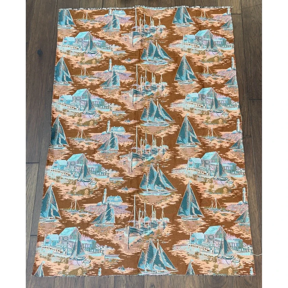 Lighthouse Sailboats Lighthouse‎ Tapestry Upholstery Decorator Fabric 37X54